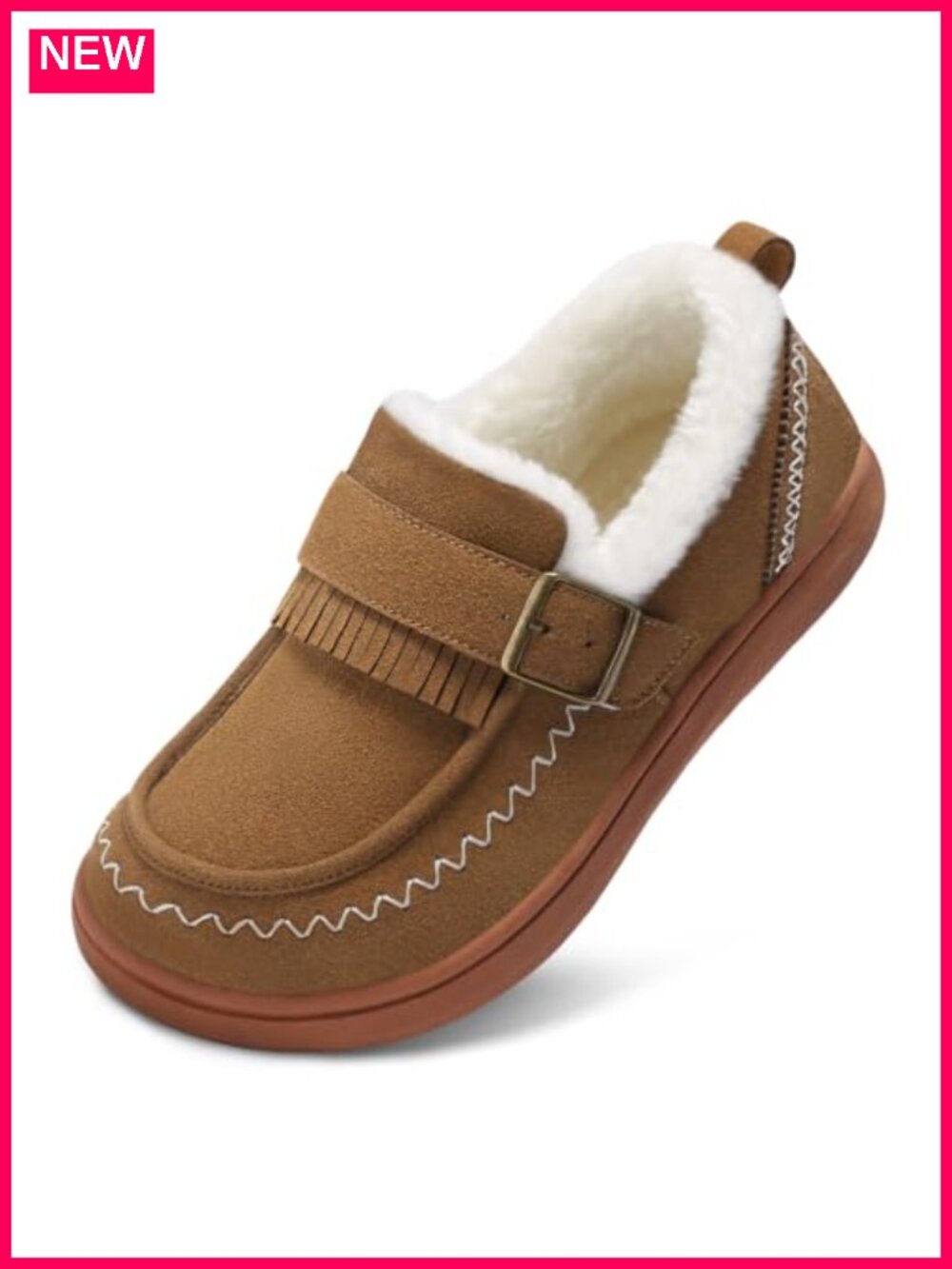 Wide Toe Box Faux Fur Lined Mocc Memory Foam House Shoes